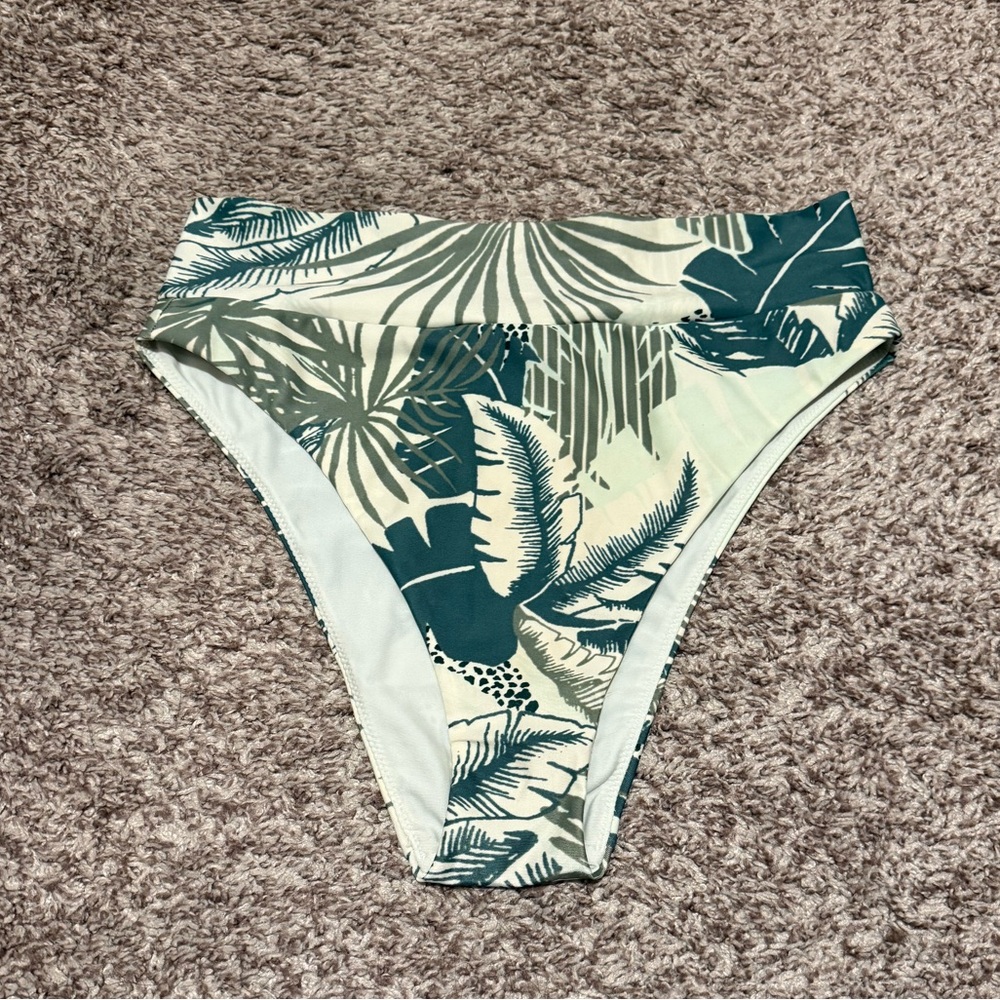 Aerie High Waisted Bikini Bottoms - Tropical Leaves